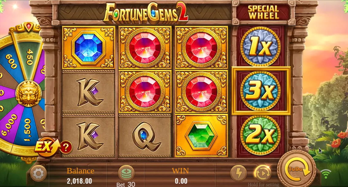 Fortune Gems 2 win moment on the gem board